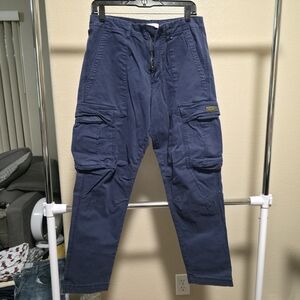 Zara Men's Deep Blue Cargo Pants